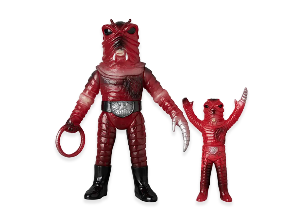 MEDICOM TOY "Toei Retro Sofvi Collection" -Masked Rider- Earthworm Man (New Clear Color) + Mini Soft Vinyl