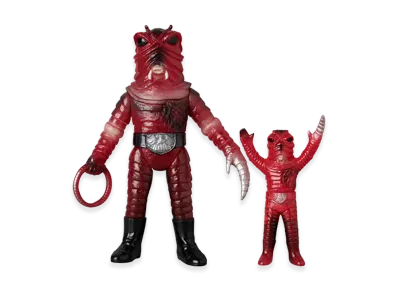 MEDICOM TOY "Toei Retro Sofvi Collection" -Masked Rider- Earthworm Man (New Clear Color) + Mini Soft Vinyl