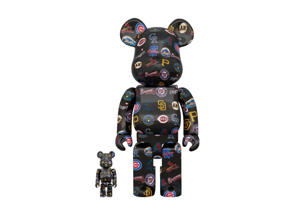 MEDICOM TOY "BEARBRICK" National League Black Ver. 100% & 400%