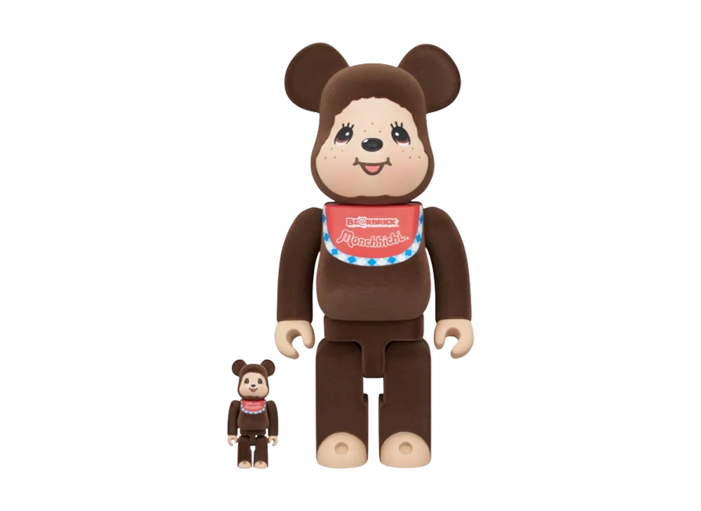 MEDICOM TOY "BEARBRICK" Monchhichi-Kun (Flocked Version) 100% & 400%
