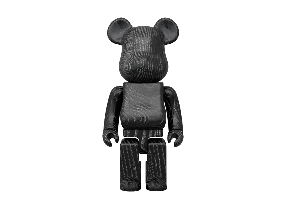 MEDICOM TOY "BEARBRICK" Karimoku Floating Black Silver 400%