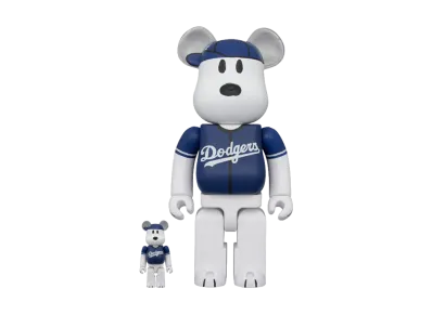 MEDICOM TOY "BEARBRICK" Mlb X Peanuts Bearbrick Snoopy (Los Angeles Dodgers) 100% & 400%