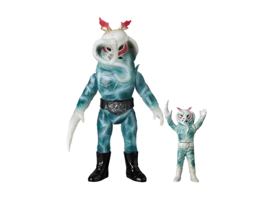 MEDICOM TOY "Toei Retro Sofvi Collection" -Masked Rider- Monkshood (New Glow-In-The-Dark Color) + Mini Sofubi