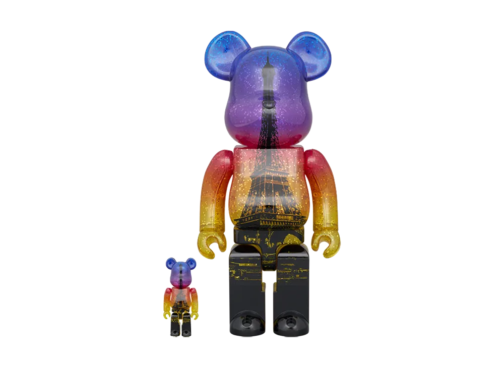 MEDICOM TOY "BEARBRICK" Bearbrick Eiffel Tower 100% & 400% Twilight Version