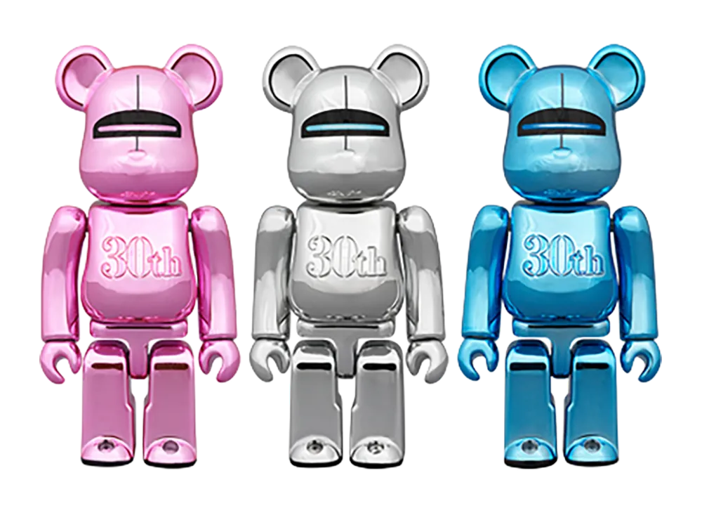 MEDICOM TOY "BEARBRICK" Bearbrick Hajime Sorayama Medicom Toy 30Th Anniversary Model 100% Three-Piece Set