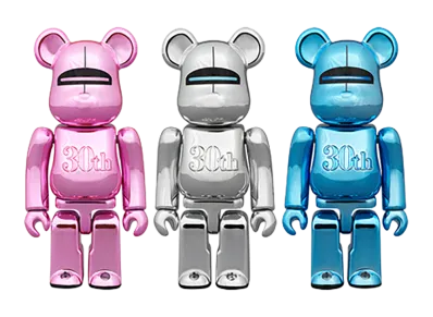 MEDICOM TOY "BEARBRICK" Bearbrick Hajime Sorayama Medicom Toy 30Th Anniversary Model 100% Three-Piece Set