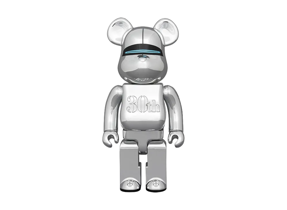 MEDICOM TOY "BEARBRICK" Bearbrick Hajime Sorayama Medicom Toy 30Th Anniversary Model Silver 400%