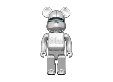 MEDICOM TOY "BEARBRICK" Bearbrick Hajime Sorayama Medicom Toy 30Th Anniversary Model Silver 400%