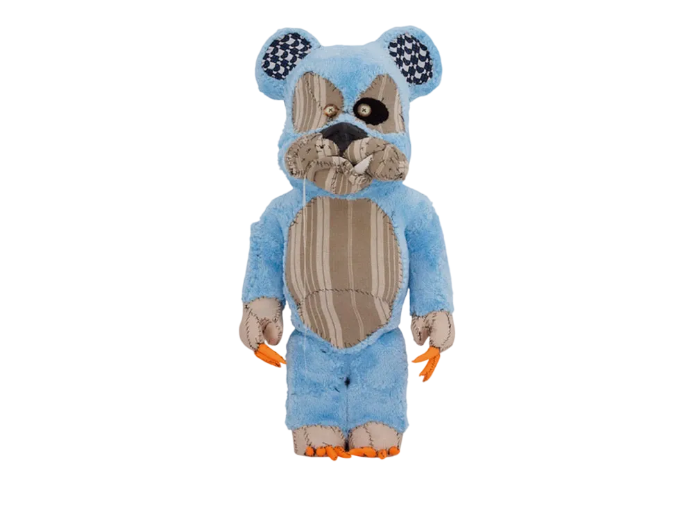 MEDICOM TOY "BEARBRICK" -Anne Valerie Dupond ONE OF KIND- Blue Bulldog 1000%