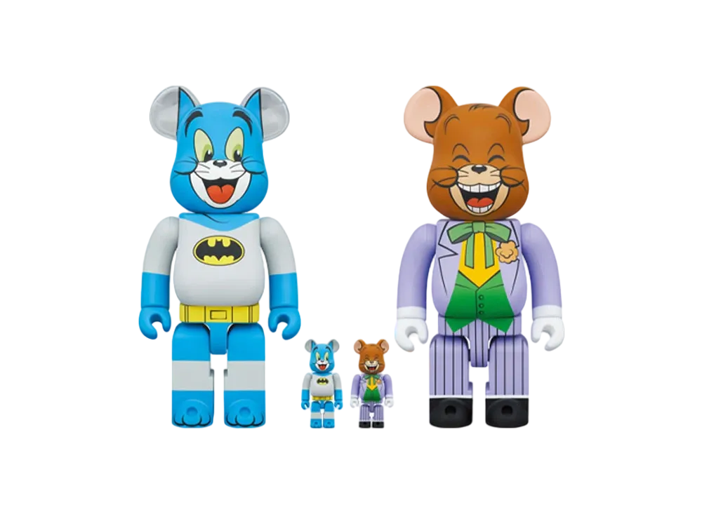 MEDICOM TOY "BEARBRICK" -Warner Bros 100th- TOM as BATMAN & JERRY as THE JOKER 100% & 400%