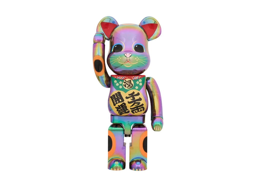 MEDICOM TOY "BEARBRICK" Lucky Cat Good Luck Ten Million Ryo Black Transparent Plating 1000%