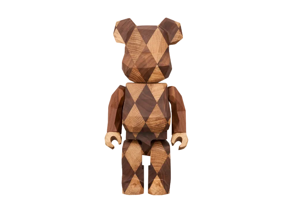 MEDICOM TOY "BEARBRICK" -Karimoku JAPAN / fragmentdesign- Karimoku fragmentdesign polygon-LATTICE PATTERN 400%