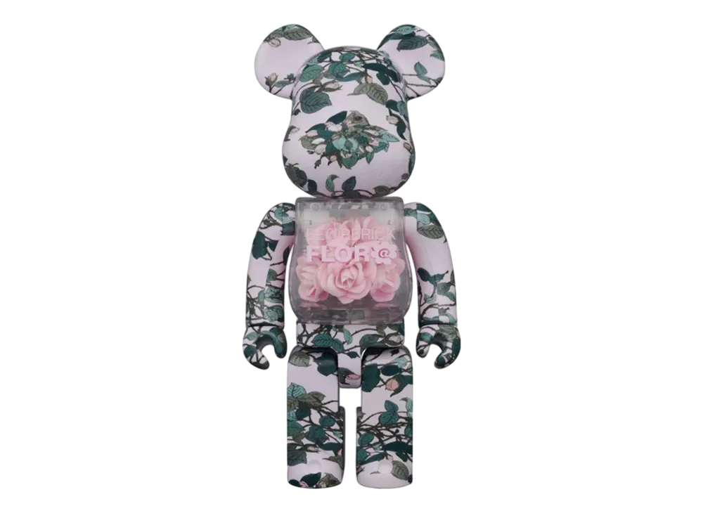 MEDICOM TOY "BEARBRICK" -MAMES- FLORA PINK ROSE 400%