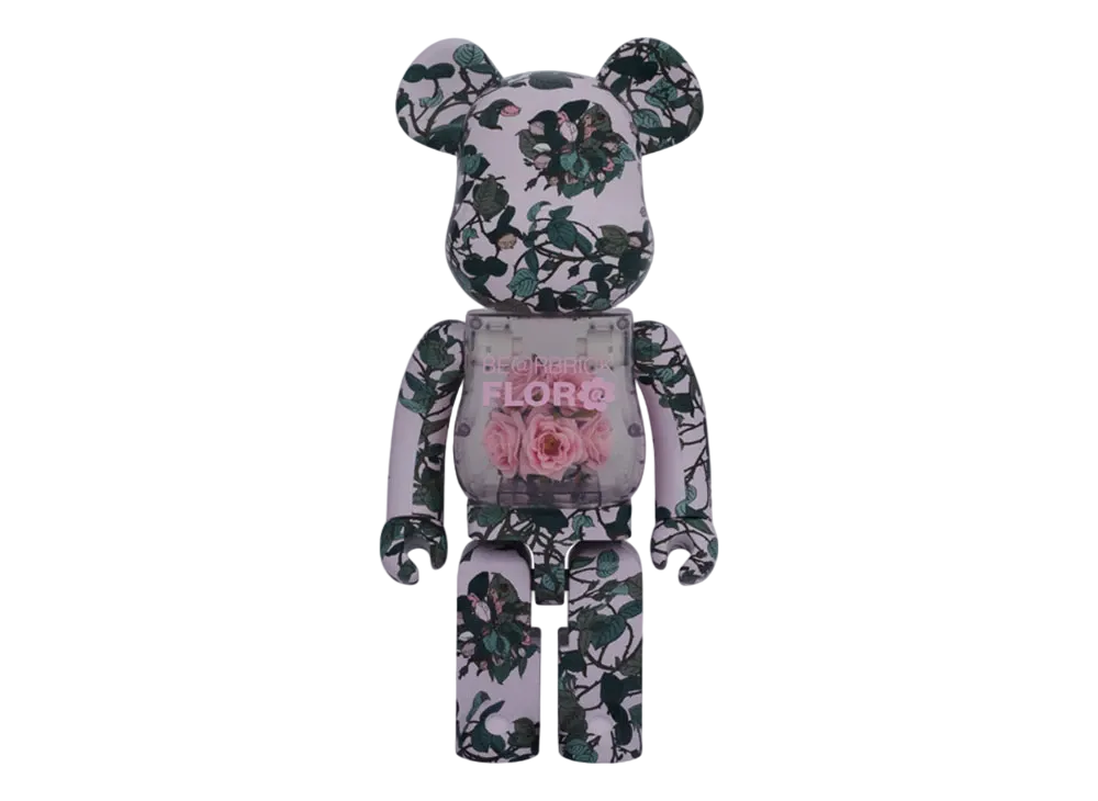 MEDICOM TOY "BEARBRICK" -MAMES- FLORA PINK ROSE 1000%
