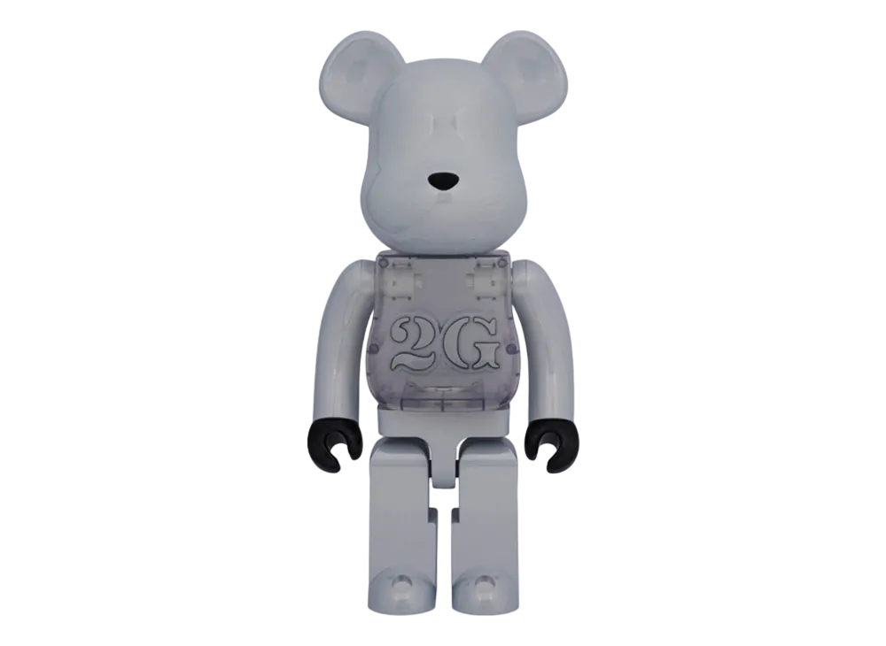 MEDICOM TOY "BEARBRICK" -2G EXCLUSIVE- 2G WHITE CHROME 1000%