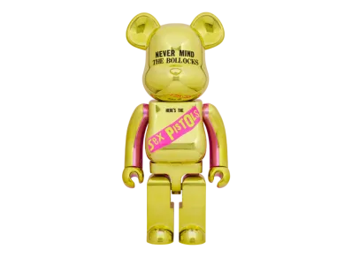 MEDICOM TOY "BEARBRICK" -Sex Pistols- Sex Pistols "NEVER MIND THE BOLLOCKS" Chrome Ver. 1000%