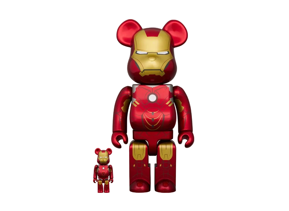 MEDICOM TOY "BEARBRICK" -THE INFINITY SAGA- IRON MAN MARK IV 100% & 400%