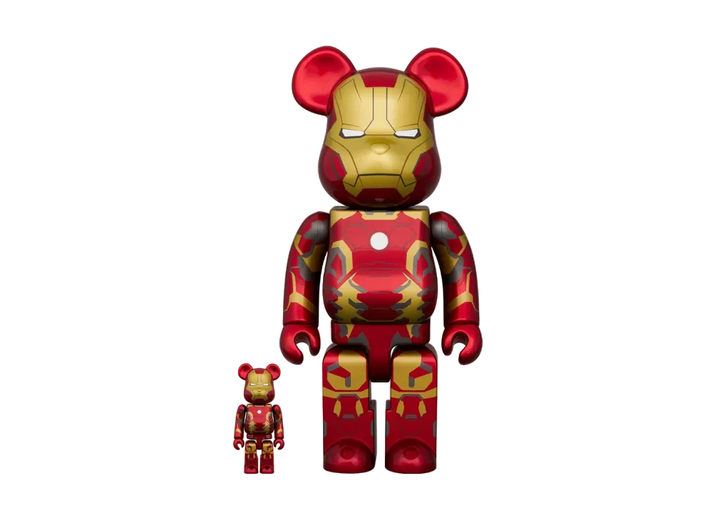 MEDICOM TOY "BEARBRICK" -THE INFINITY SAGA- IRON MAN MARK 43 100% & 400%