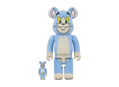 MEDICOM TOY "BEARBRICK" -TOM AND JERRY- TOM (Classic Color) FLOCKY Ver. 100% & 400% (TOM AND JERRY)