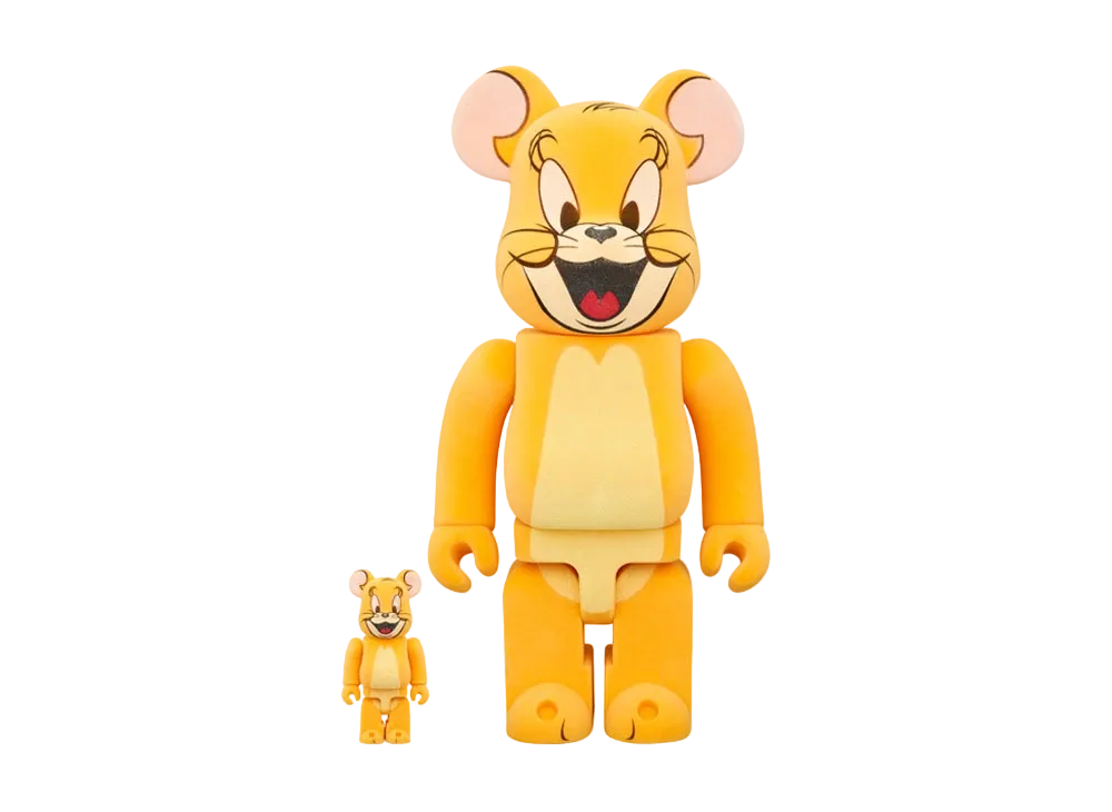 MEDICOM TOY "BEARBRICK" -TOM AND JERRY- JERRY (Classic Color) FLOCKY Ver. 100% & 400% (TOM AND JERRY)