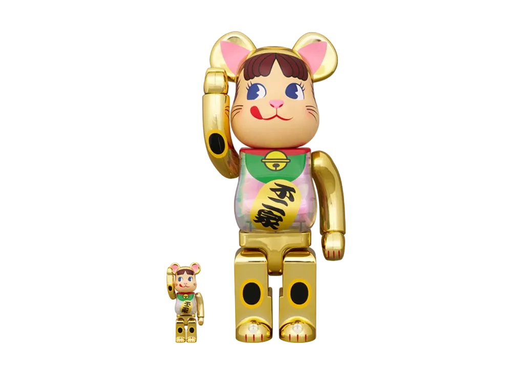 新品未開封　ベアブリック　 招き猫 ペコちゃん 金メッキ 蓄光ミルキー入り BE@RBRICK SERIES 50