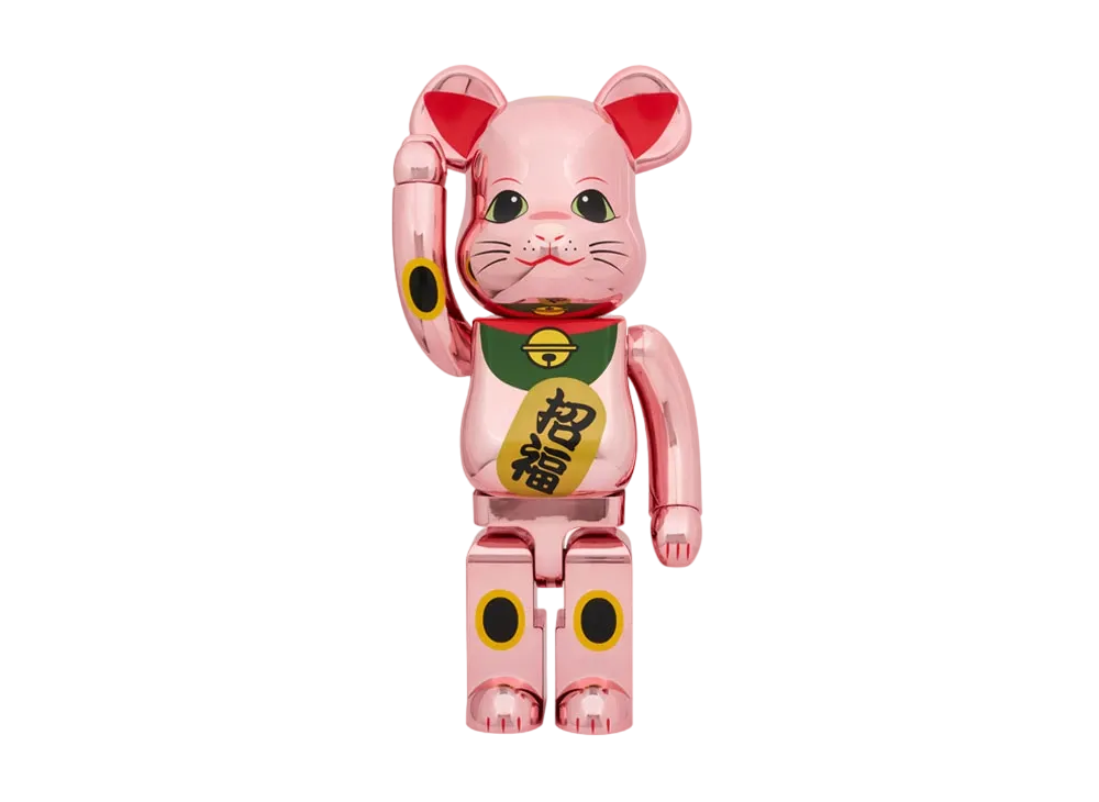 MEDICOM TOY "BEARBRICK" Lucky Cat Lucky Peach Gold Plated 1000%