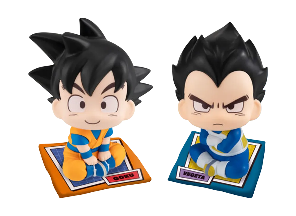 MegaHouse "Lookup" -Dragon Ball DAIMA- Son Goku (Mini) & Vegeta (Mini) Set Limited edition with a crushion