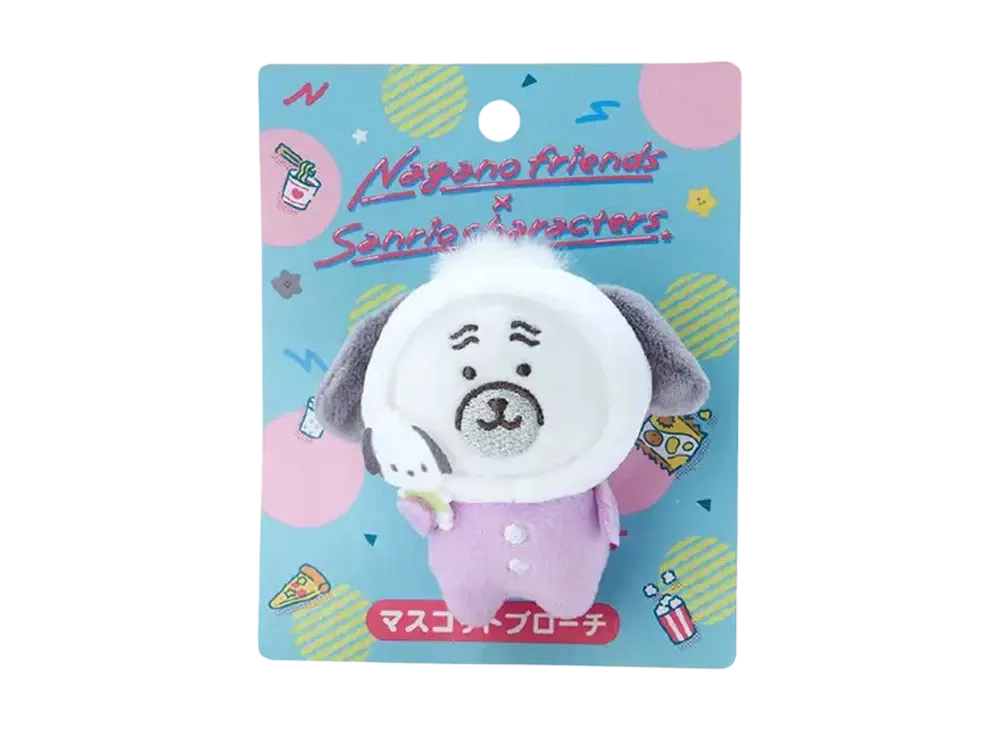 Sanrio -Chiikawa- Nagano Friends x Sanrio Characters Mascot Brooch (Pug x Pochacco)