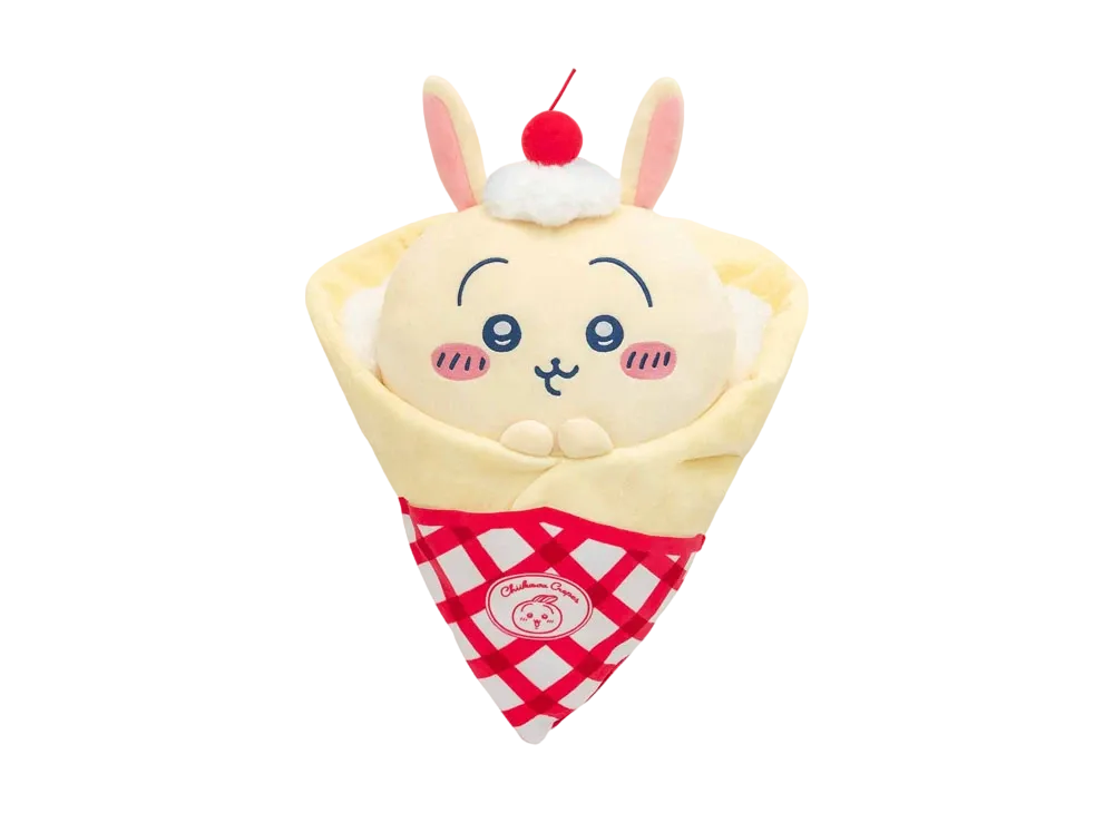 Gray Parka Service -Chiikawa Crepe Kuji- A Prize BIG crepe cuddly Plush Usagi