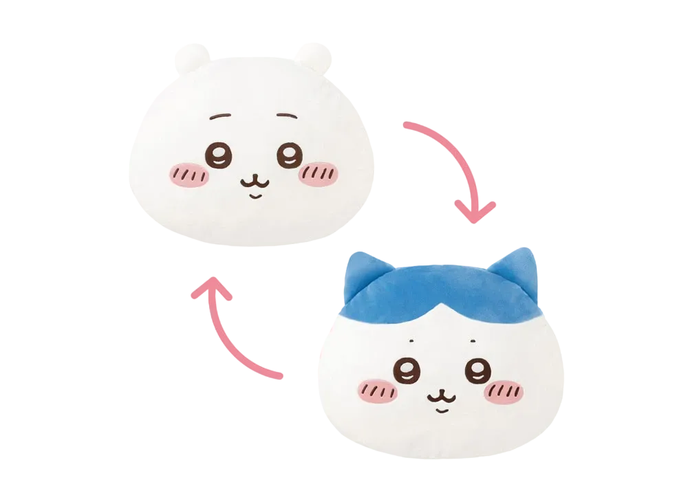 Gray Parka Service -Chiikawa Mochifuwa Collection- C Prize Reversible face cushion Chiikawa/Hachiware