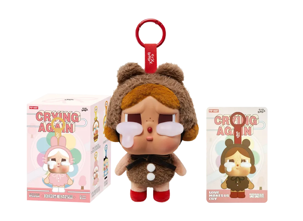 POP MART CRYBABY Crying Again Series Face Plush LOVE MAKES US CRY