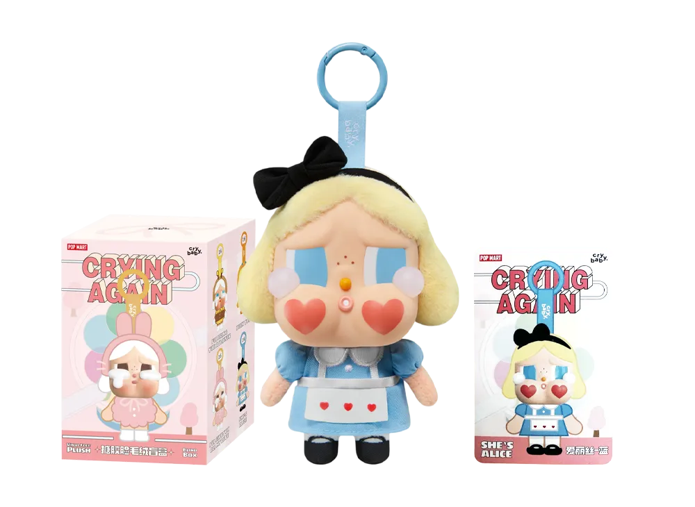 POP MART CRYBABY Crying Again Series Face Plush SHE'S ALICE