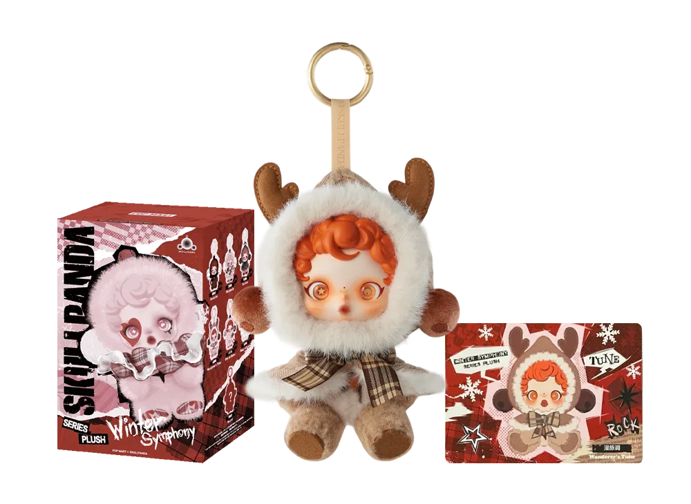 POP MART SKULLPANDA Winter Symphony Series Plush Pendant Wanderer's Tune