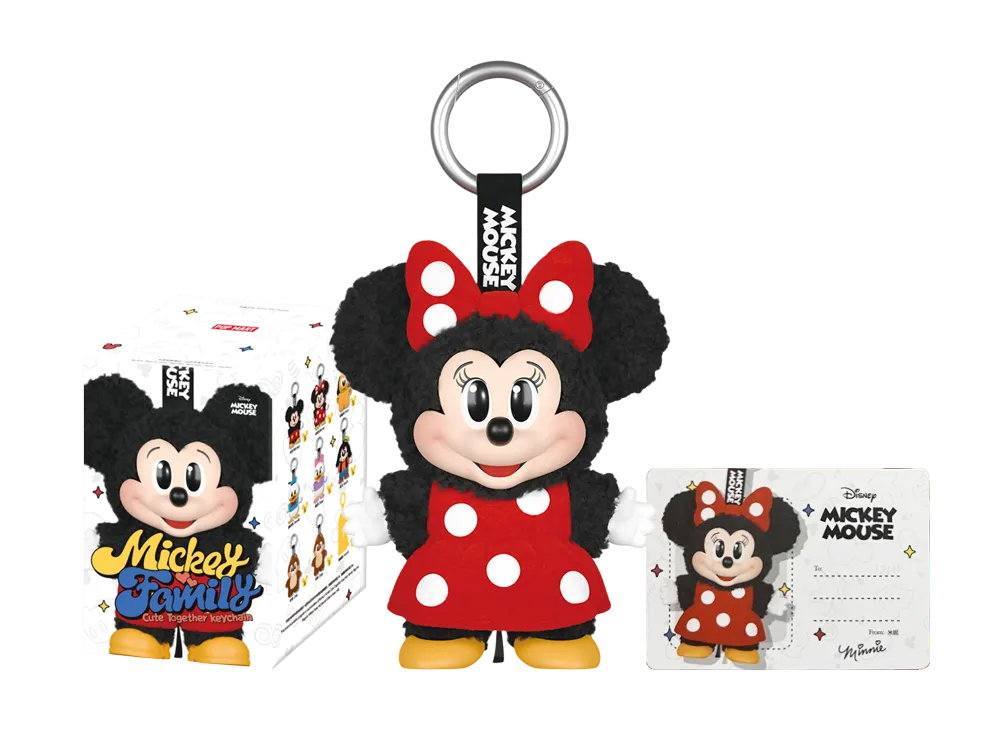 POP MART DISNEY Mickey Family Cute Together Series Plush Keychain Minnie
