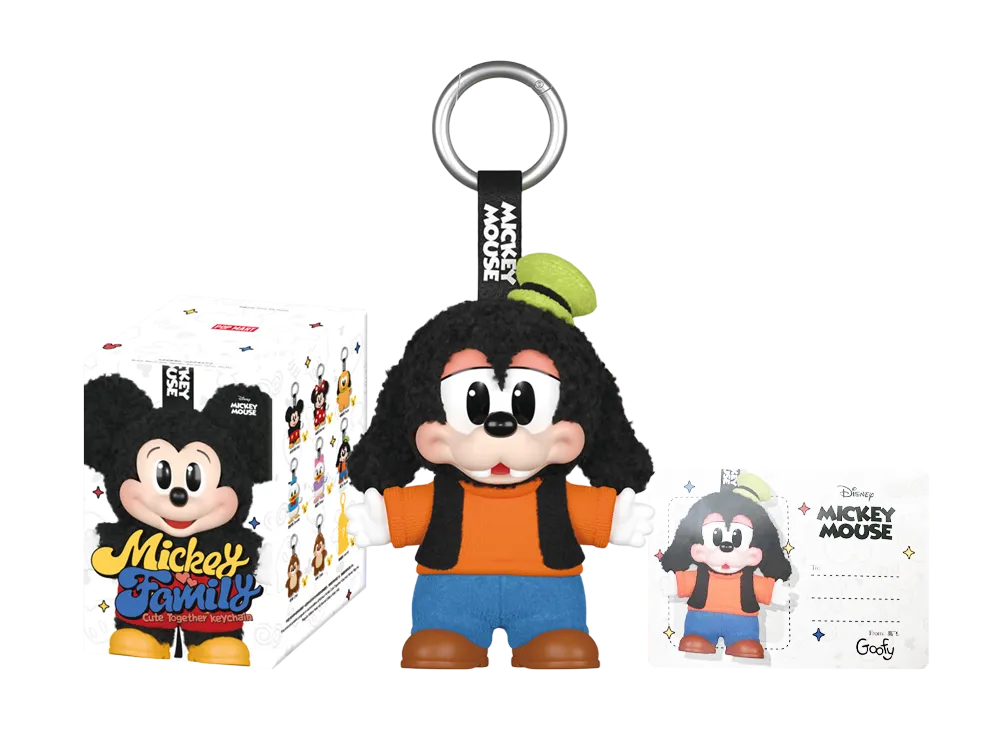 ポップマート ディズニー ミッキーファミリー キュート トゥギャザー シリーズ ぬいぐるみキーチェーン グーフィー [単品]