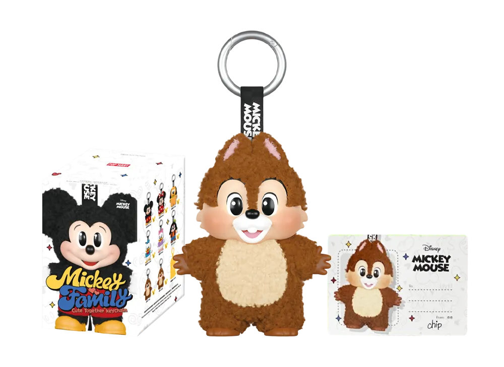 ポップマート ディズニー ミッキーファミリー キュート トゥギャザー シリーズ ぬいぐるみキーチェーン チップ [単品]
