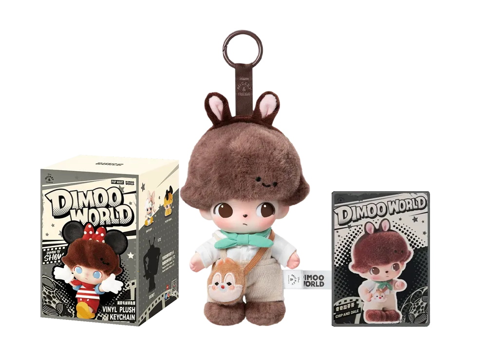 POP MART DIMOO WORLD x DISNEY Series Plush Keychain Chip and Dale