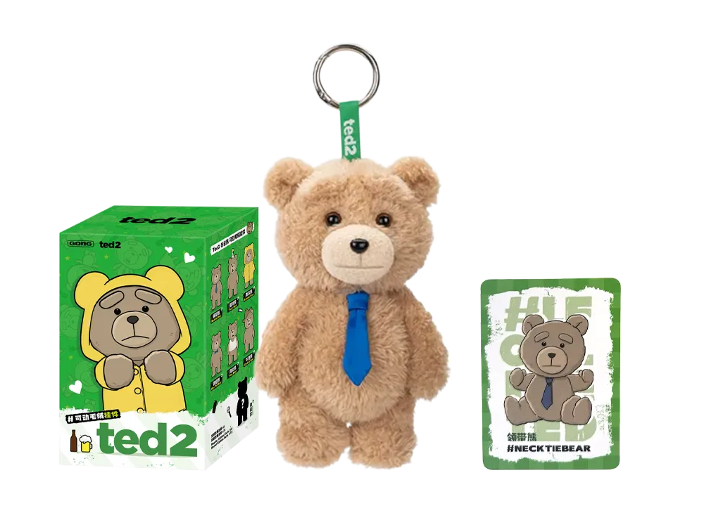 POP MART Ted2 Teddy Bear Action Plush Pendant Series Necktie Bear