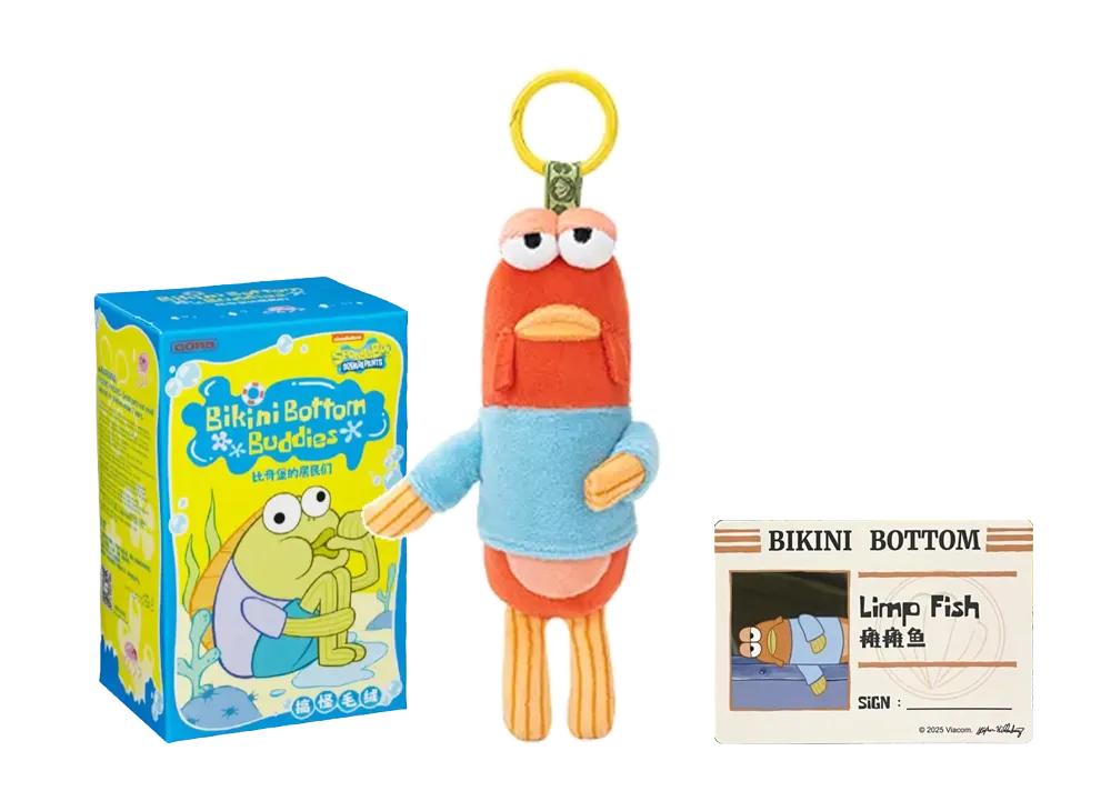 POP MART SpongeBob Bikini Bottom Buddies Funny Plush Series Limp Fish