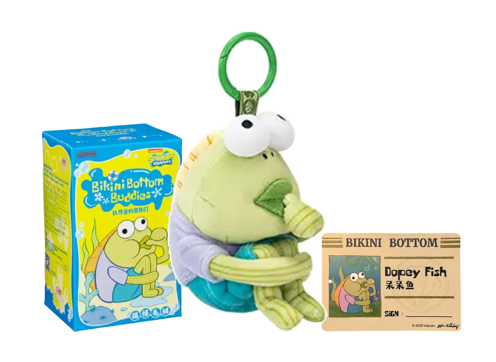 POP MART SpongeBob Bikini Bottom Buddies Funny Plush Series Dopey Fish