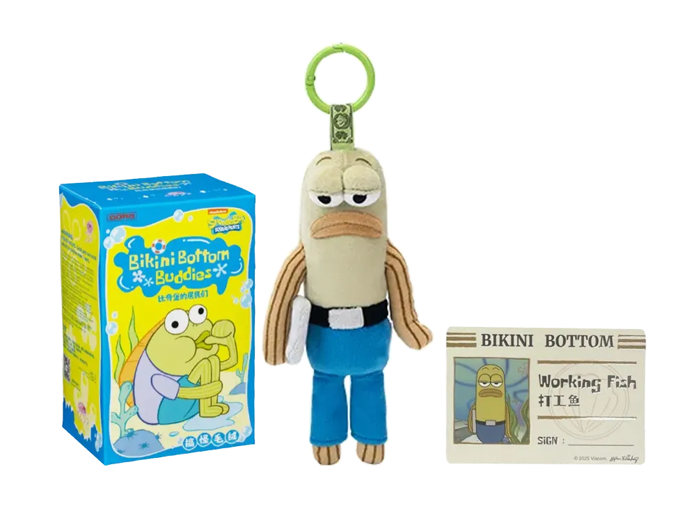 POP MART SpongeBob Bikini Bottom Buddies Funny Plush Series Working Fish