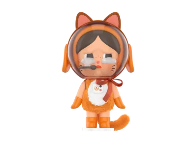 POP MART "Figurine" Crybaby Space Cat Figurine-Orange