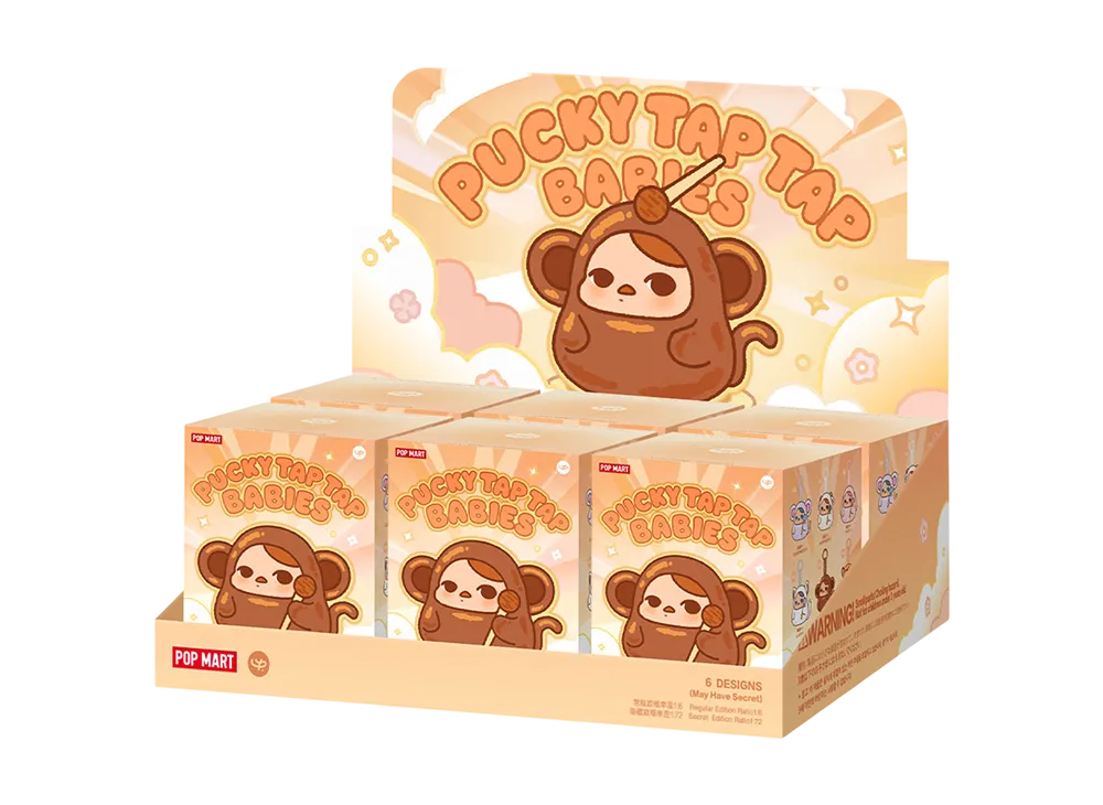 POP MART Pucky Tap Tap Babies Series-Vinyl Plush Pendant Blind Box [Assortment Box]