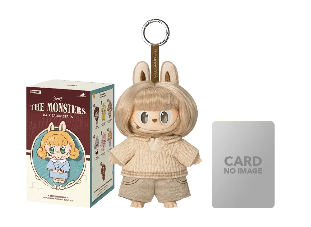 POP MART THE MONSTERS (LABUBU) Hair Salon Series - Vinyl Plush Pendant WARM OAT