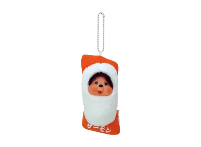 Sekiguchi Sushi Monchhichi SS Size Keychain Salmon