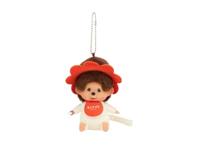 Sekiguchi Monmate(Orange) Monchhichi Kao-deka SS Keychain Girl