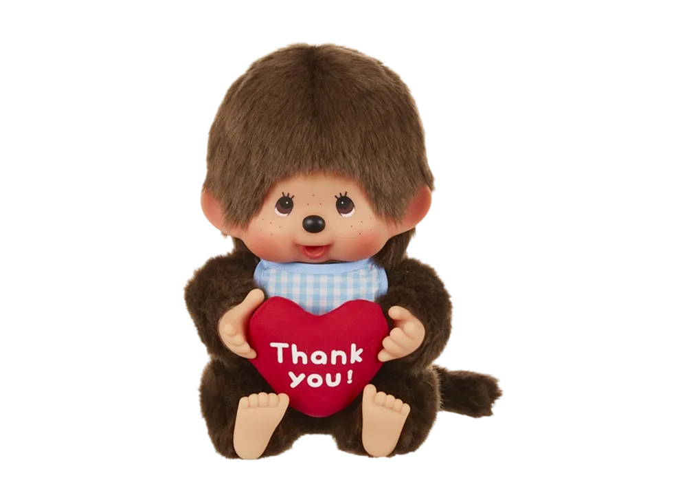 Sekiguchi Sitting Heart Cushion Monchhichi-kun