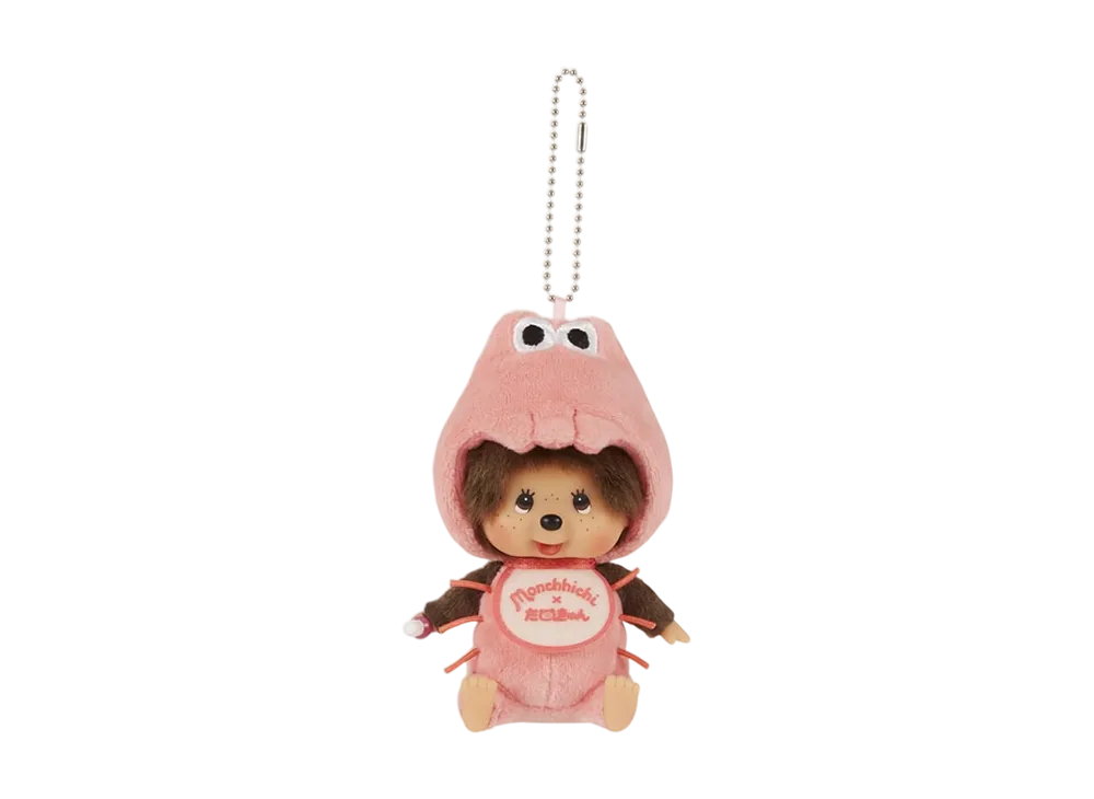 Sekiguchi Tanukyun x Monchhichi Kao-deka SS Keychain Shrimp