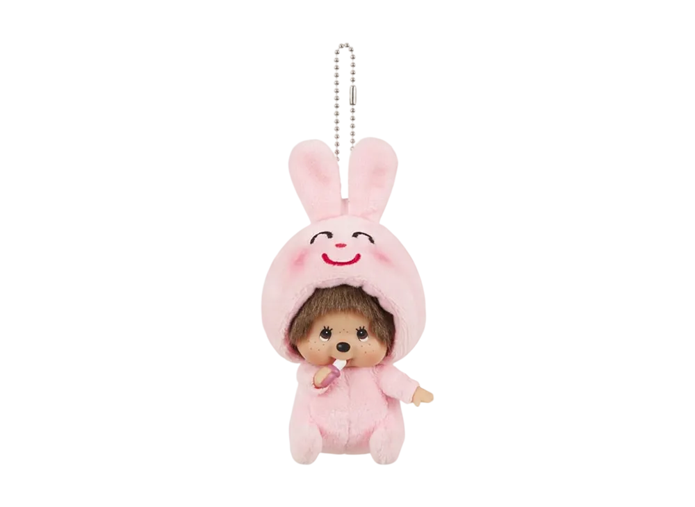 Sekiguchi Irasutoya x Monchhichi Kao-deka SS Keychain Rabbit