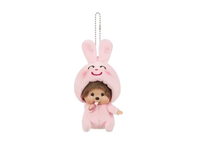 Sekiguchi Irasutoya x Monchhichi Kao-deka SS Keychain Rabbit